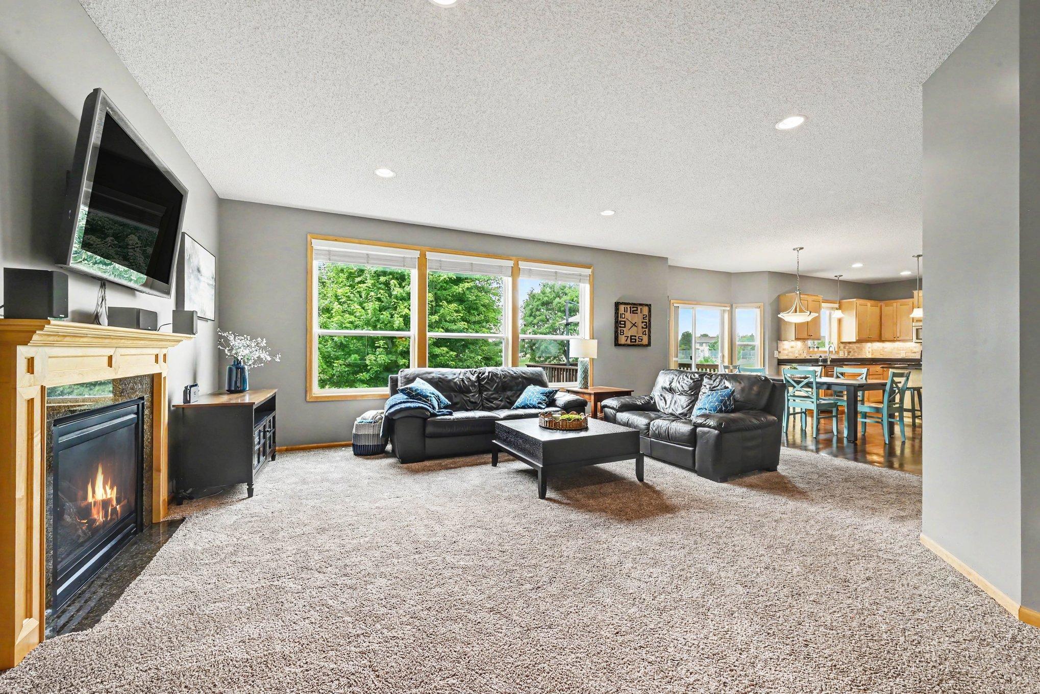 Family room with natural light and open sightlines