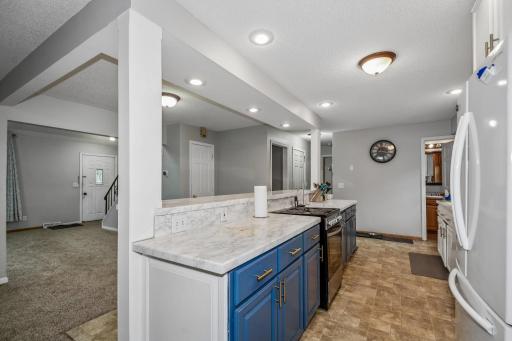 View of kitchen. Lots of counter and cupboard space!