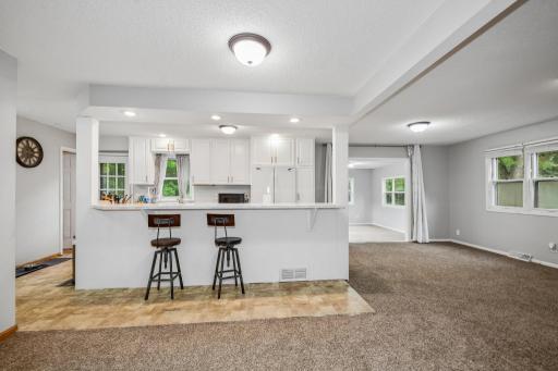 Breakfast bar looking into kitchen. A great place to start and end your day!