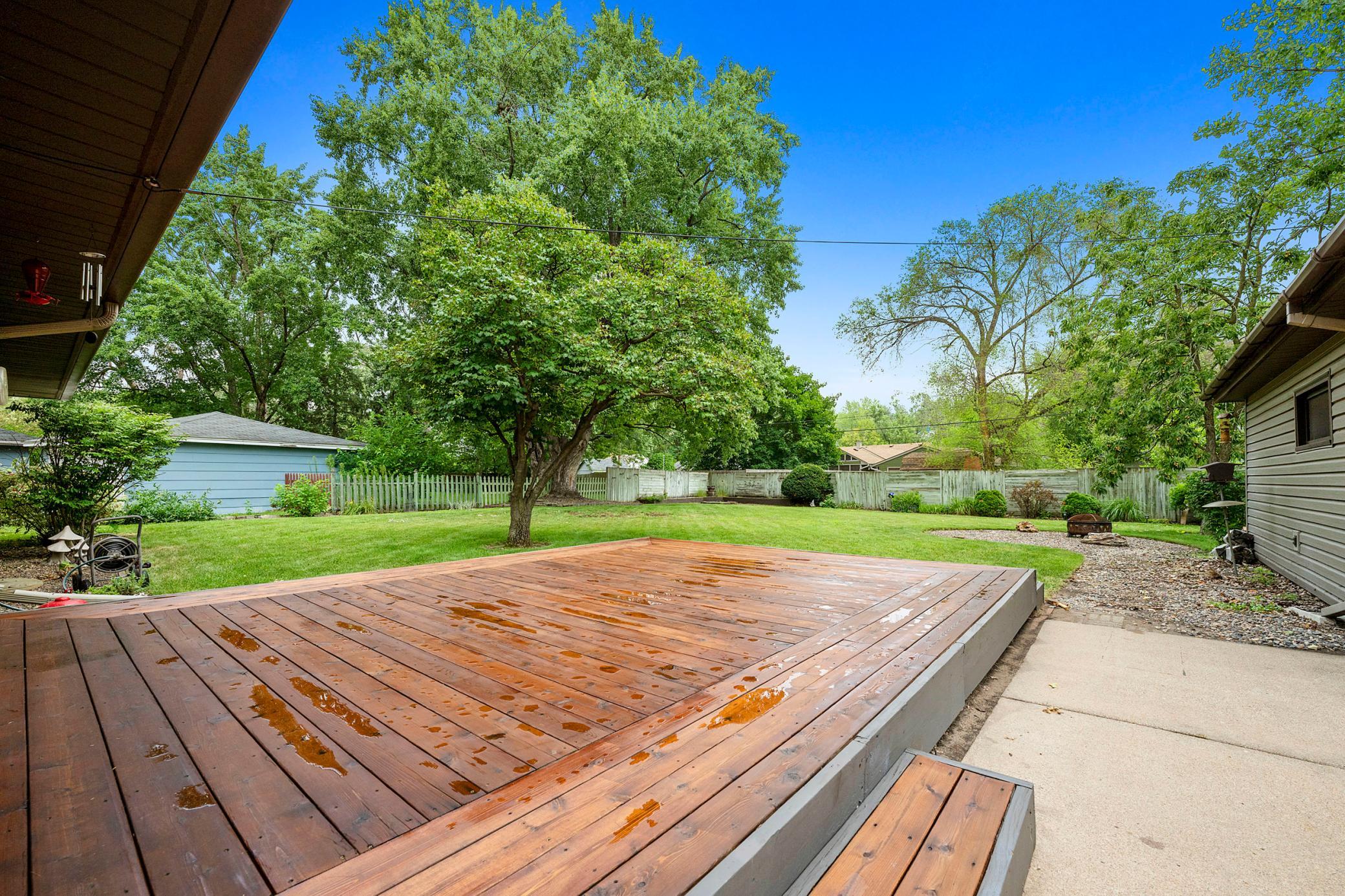 Freshly stained deck