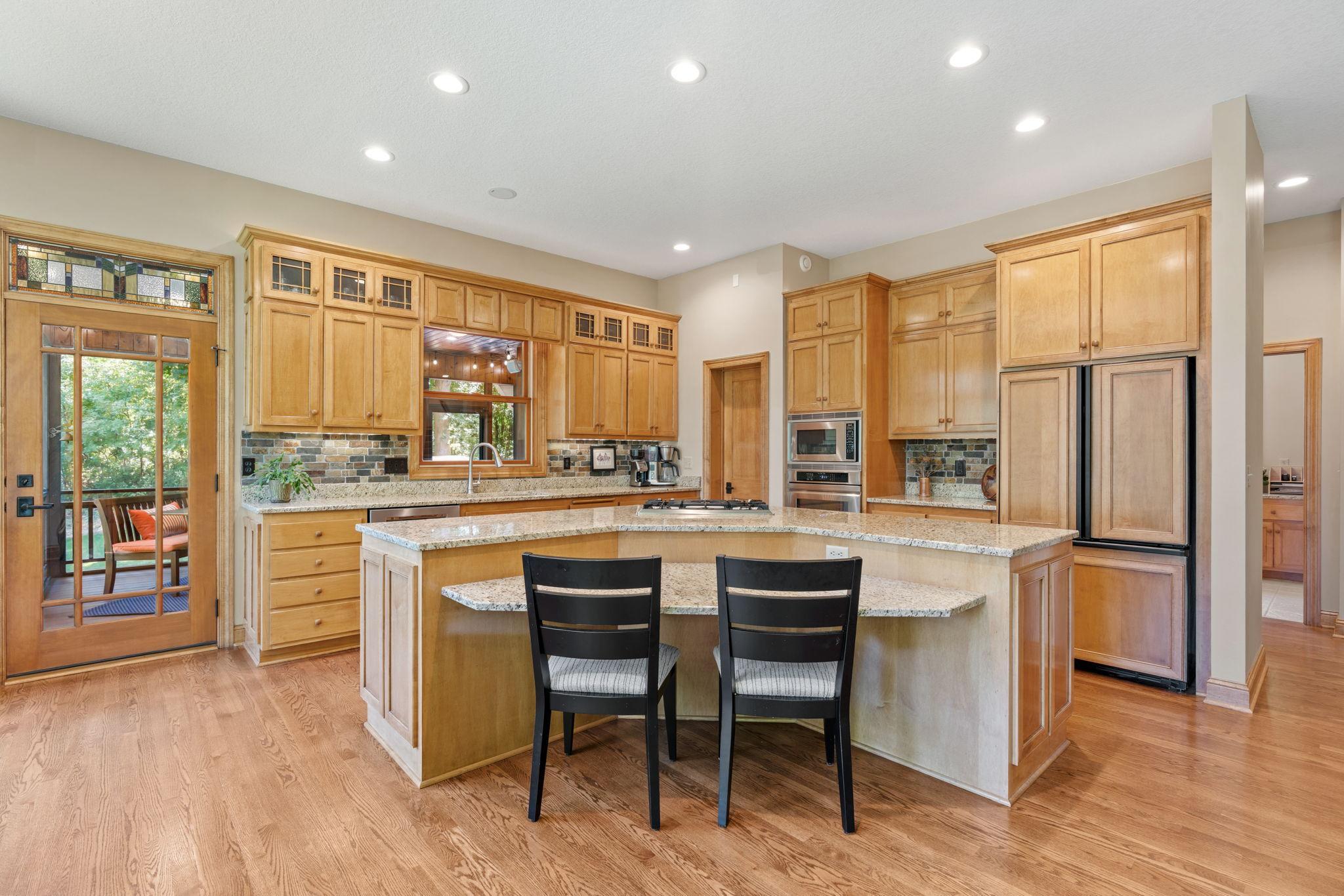 Custom, maple cabinetry.