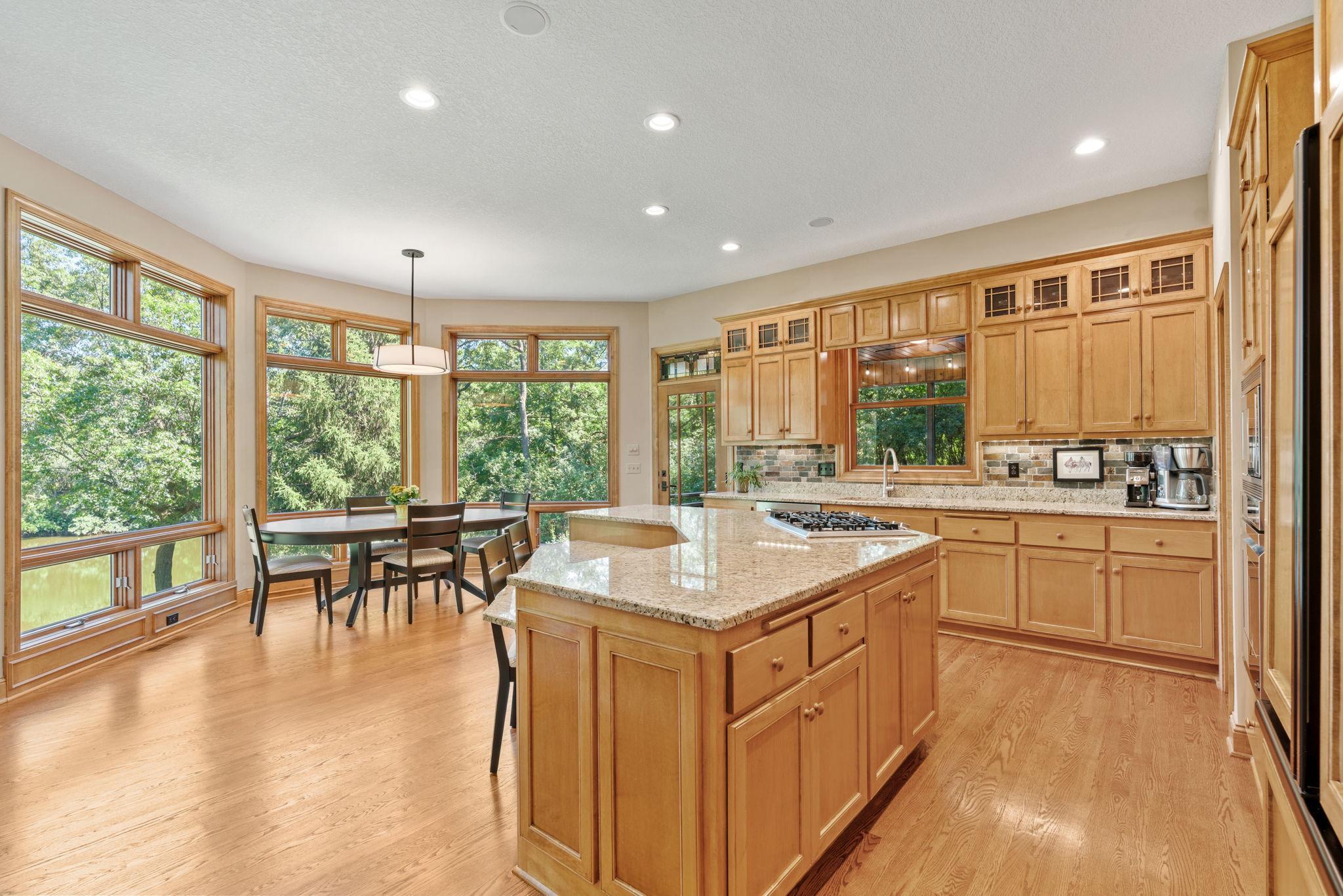Large, open concept kitchen.