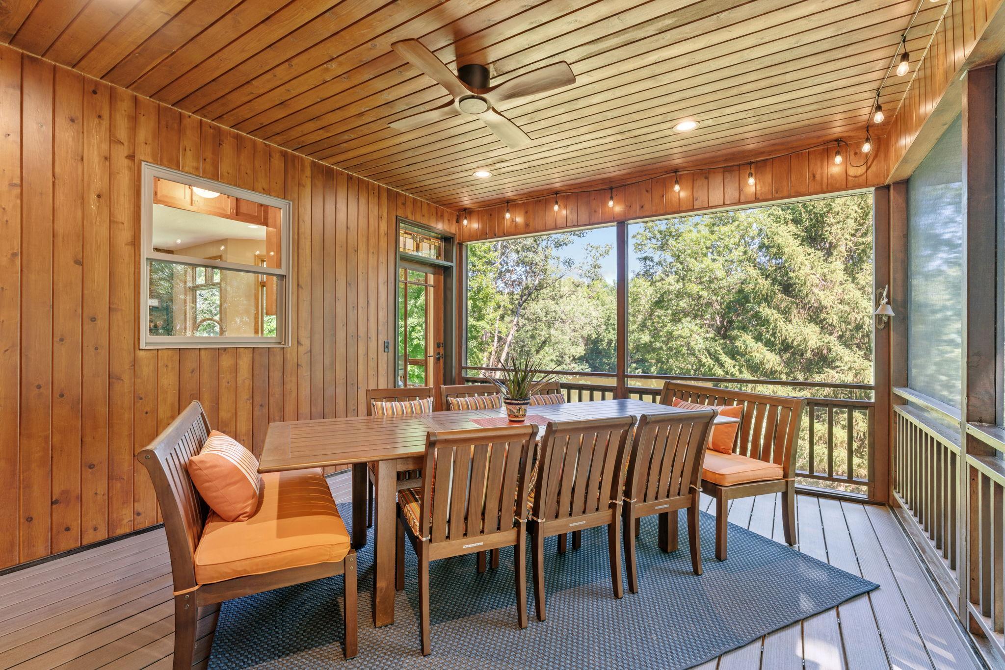 Updated 3 season porch includes new maintenance free decking.