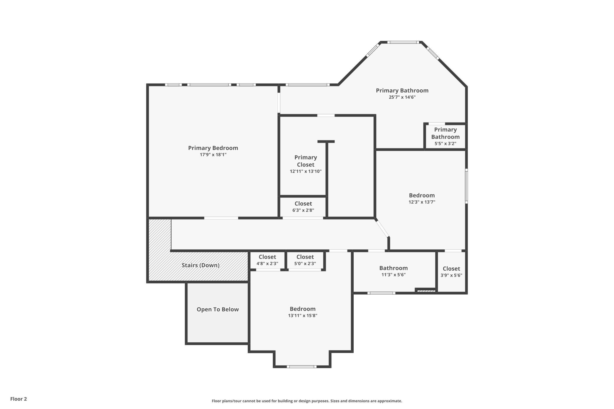 Upper level floorplan.