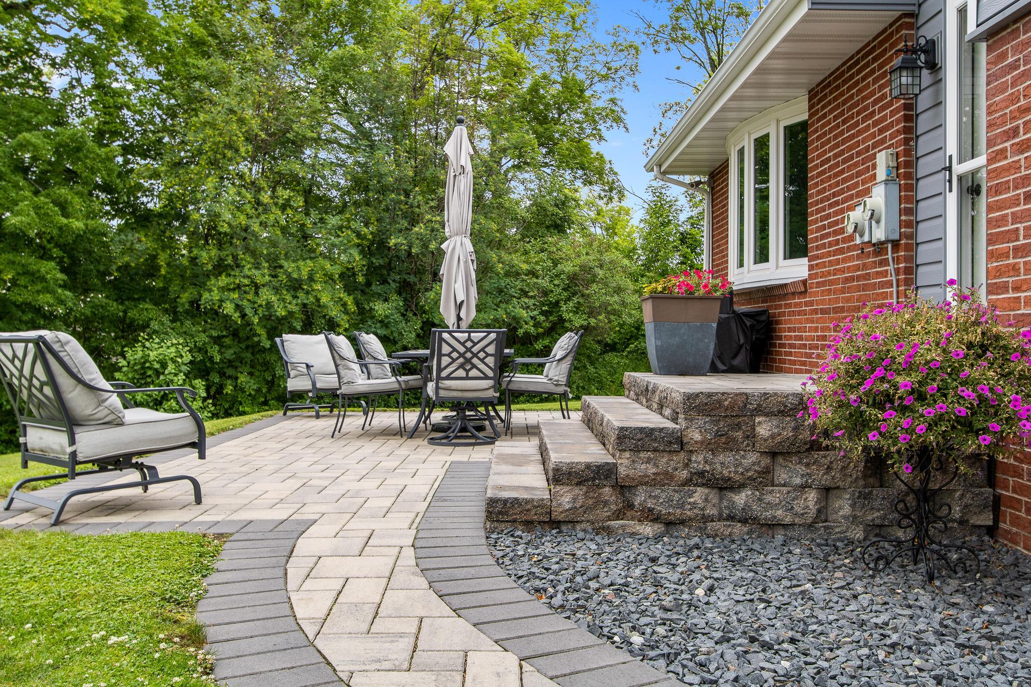 Newly added patio lakeside.
