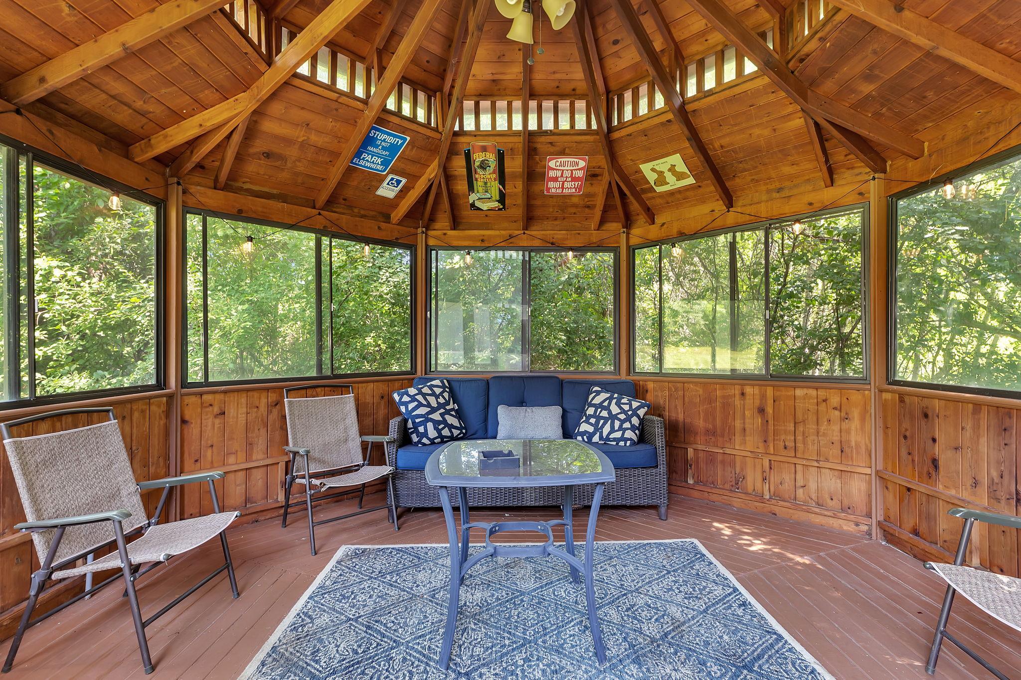 Take a break and relax in the gazebo