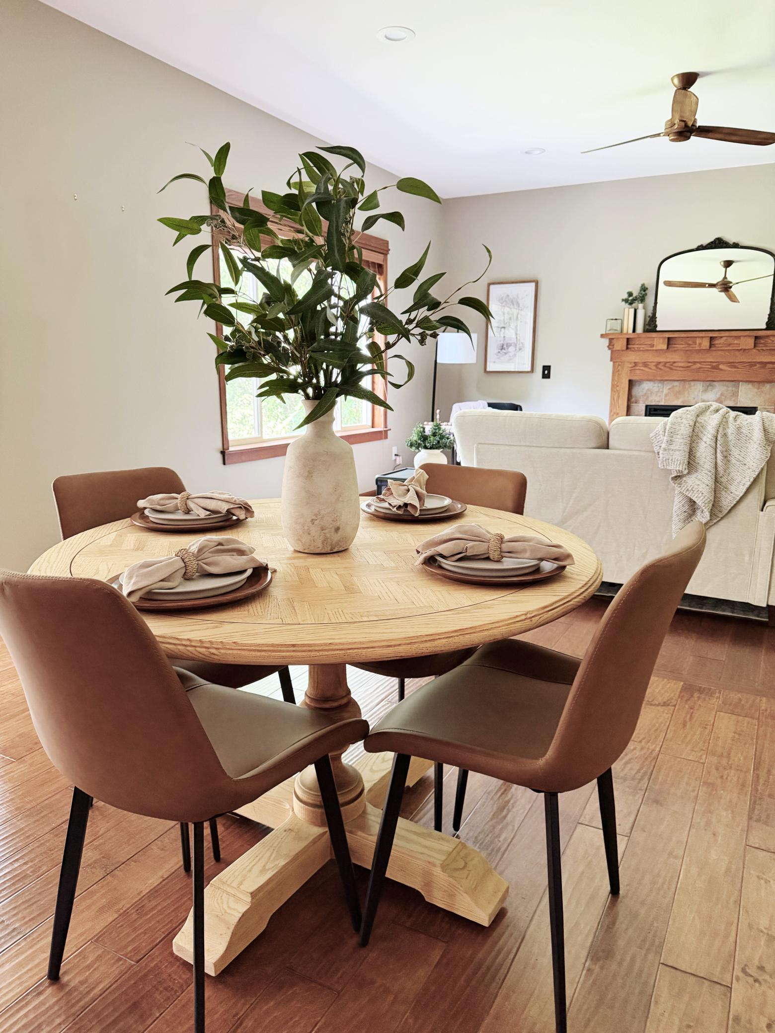 Dining area flows into the spacious living room