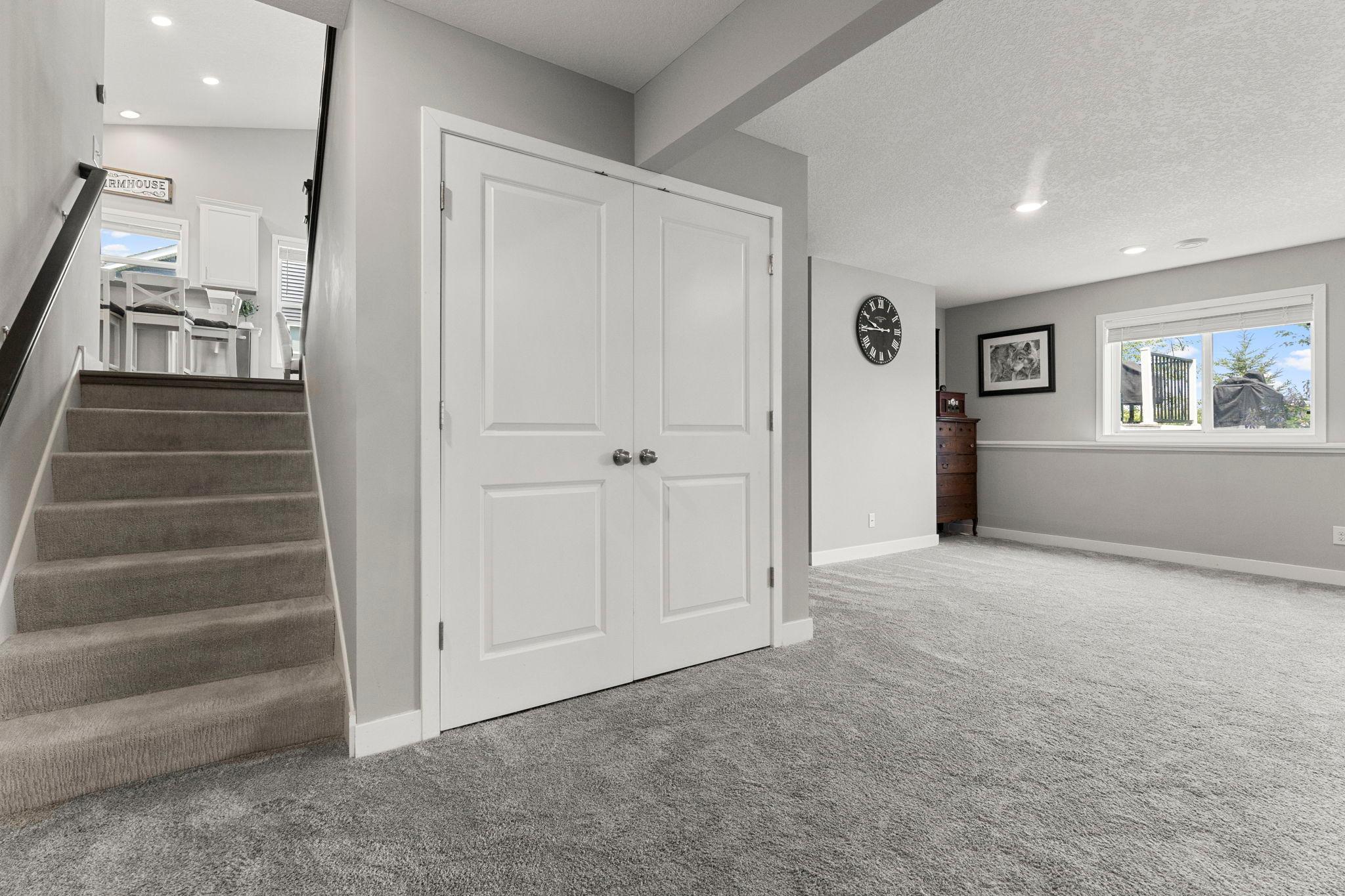 Laundry closet area in lower level