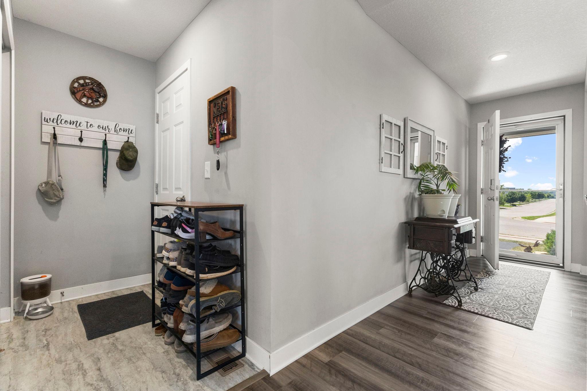 Main level entrance from garage