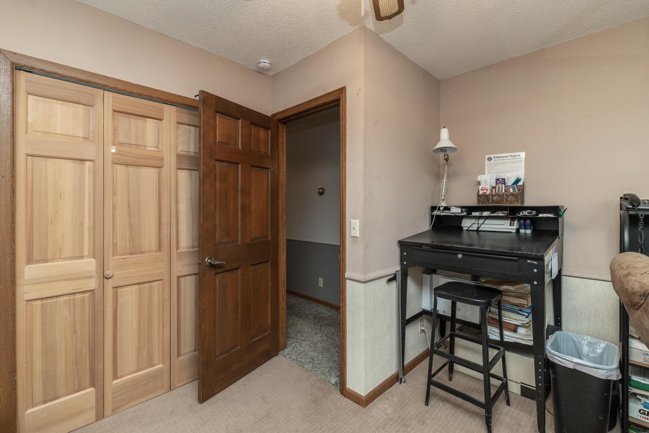 Lower level Bedroom Being Used as Office