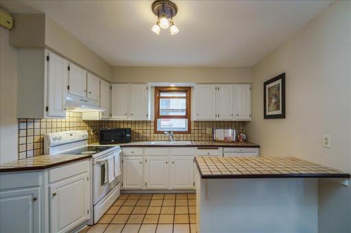 The kitchen has plenty of counter spaces
