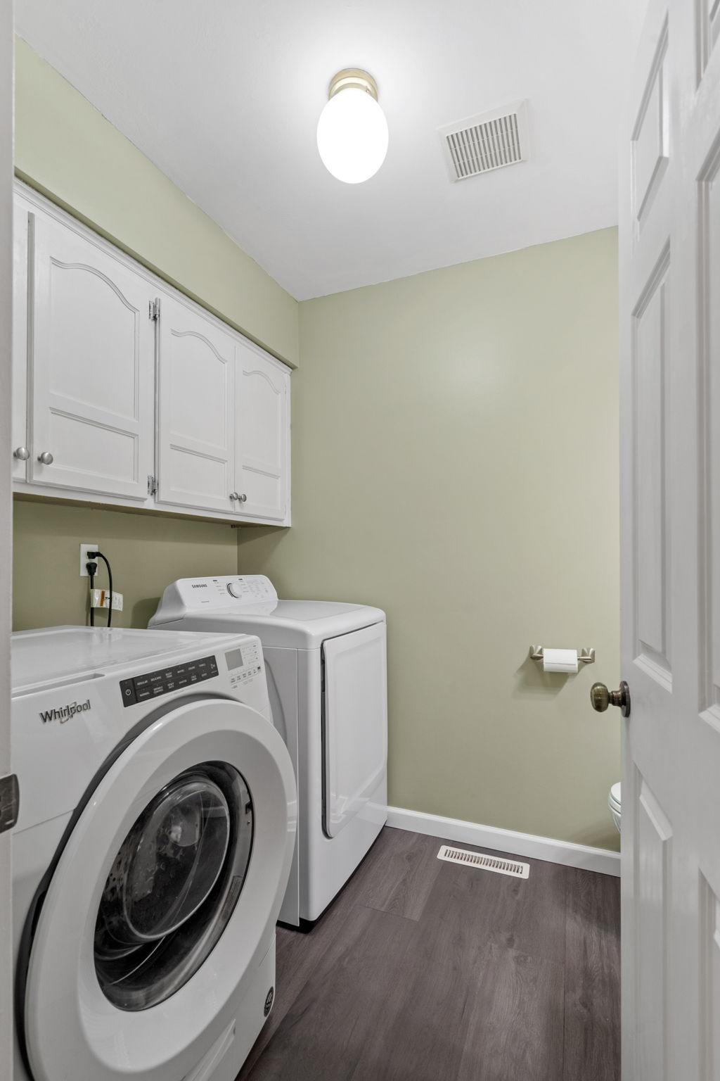 Main-floor laundry with updated washer and dryer