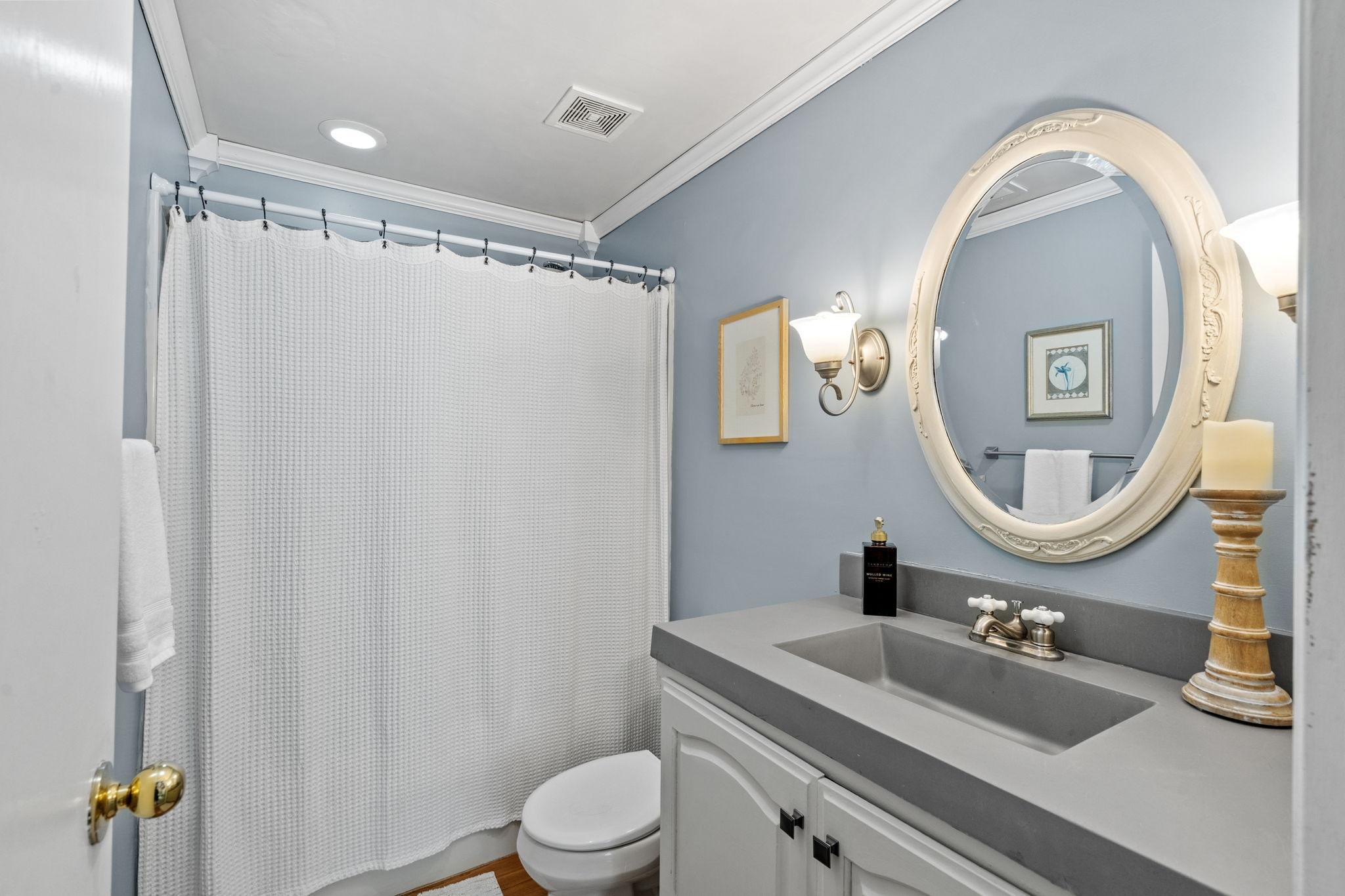 Updated, full lower-level bathroom