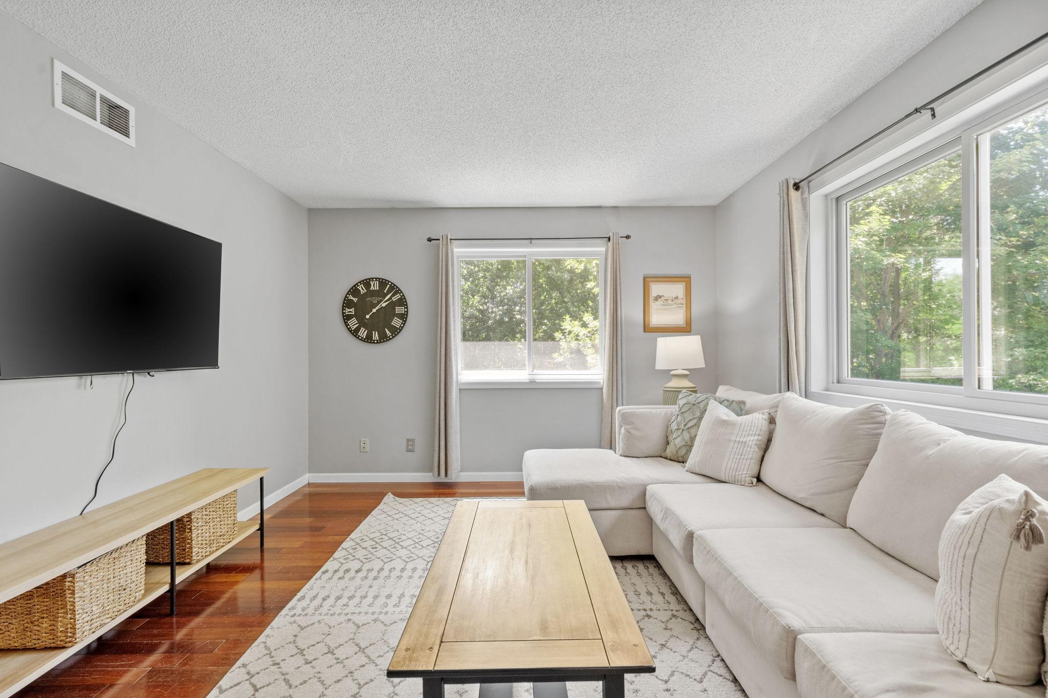 Hardwood floors throughout the upper level