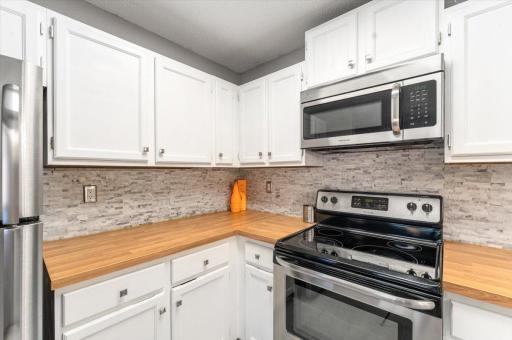 Ample counter space and outlets are perfect for prepping meals or baking
