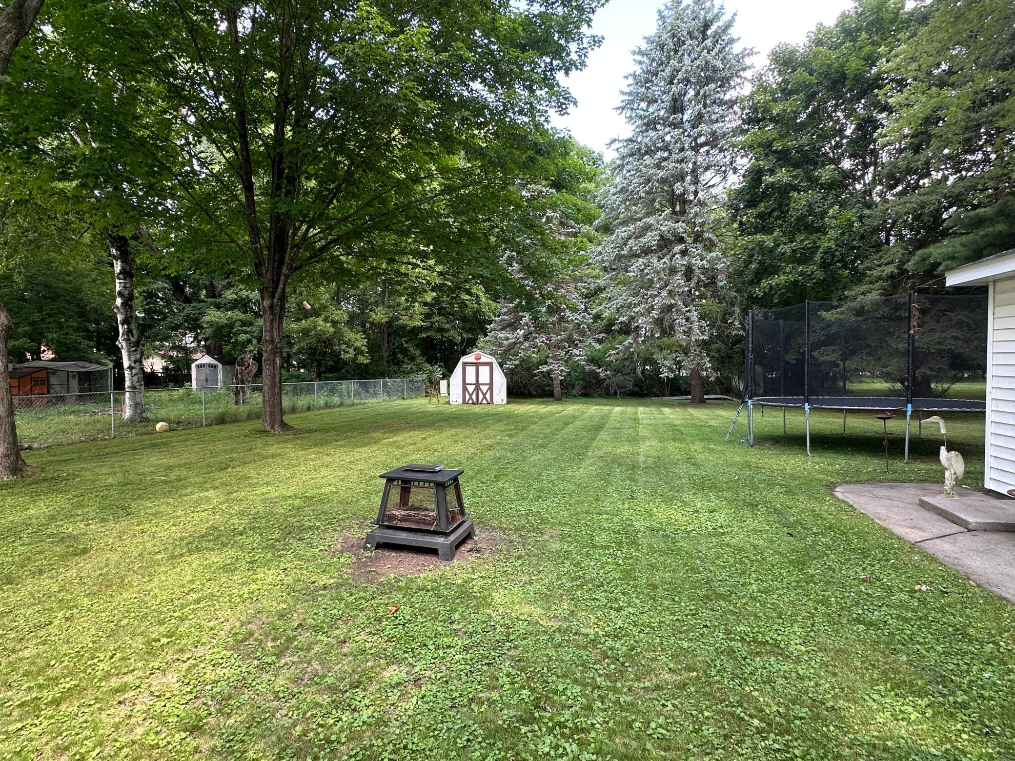 Lots of room out back for kids and pets.
