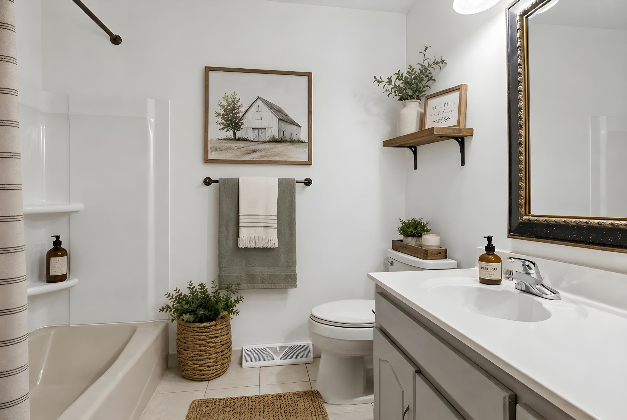 Main bath- virtually staged