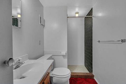Basement Level Bath with Tiled Shower