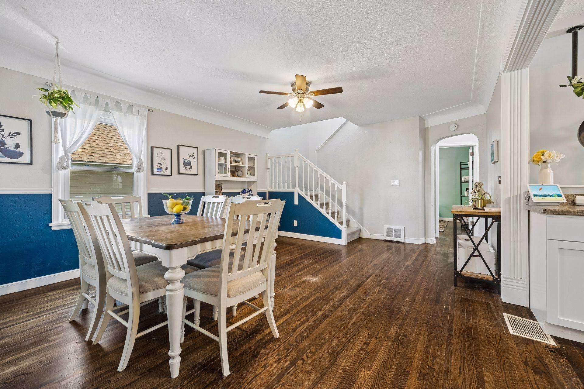 More than just a dining room. This expansive space anchors the main level, offering beautiful hardwood floors and a natural flow to the kitchen, family room, and upper level.