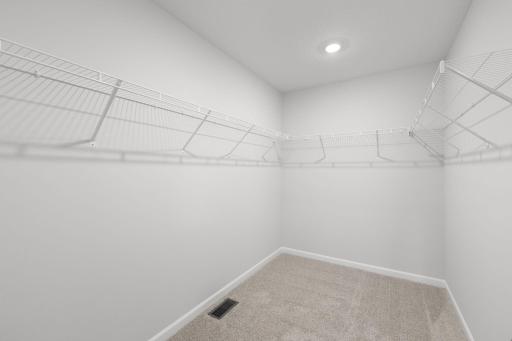 Large owner's walk-in closet. Photo used for layout purposes. Finishes may be different.