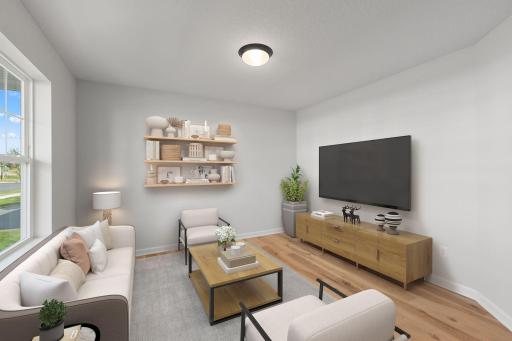 Main level Flex Room. Virtual staging. Photo used for layout purposes. Finished may be different.
