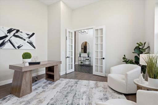 Well appointed office or bedroom 5 with walk-in closet and adjoining full bath