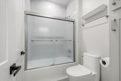 Jack + Jill shared shower for bedrooms 3 and 4