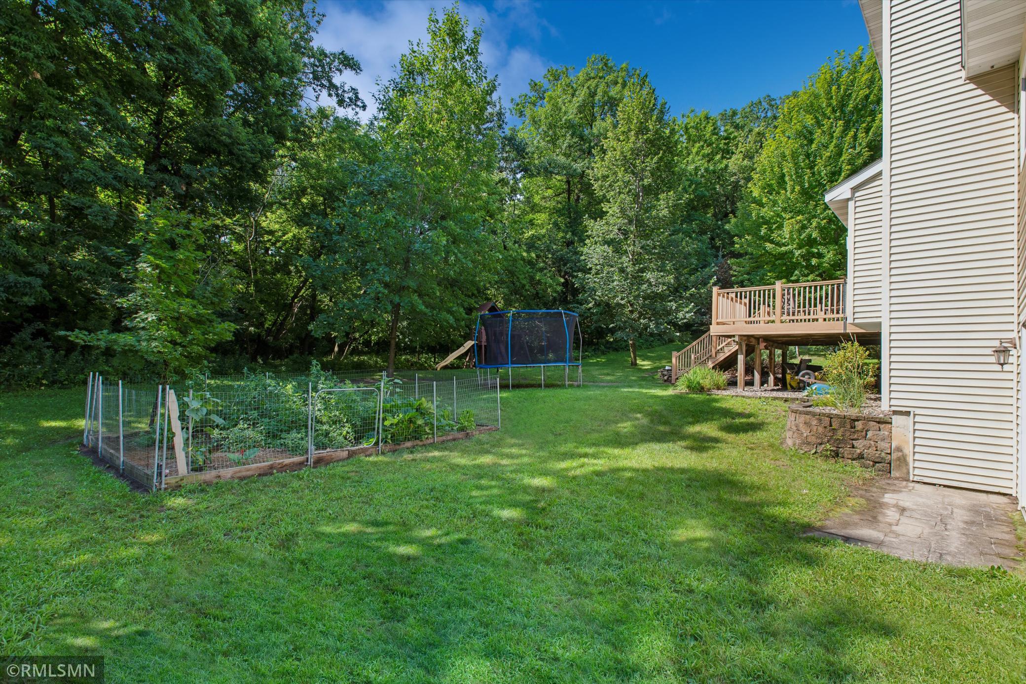 Fenced in garden area in the backyard