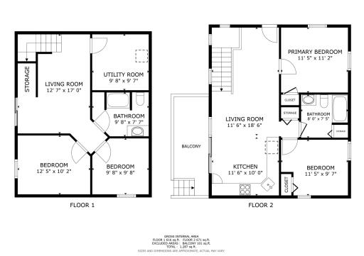 Floor plan of the house showcasing four bedrooms, living & family room and lakeside rooms offering views of Lake Francis.