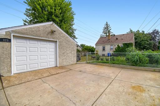 2 car garage with a huge work bench. Great off street parking options for friends and family.