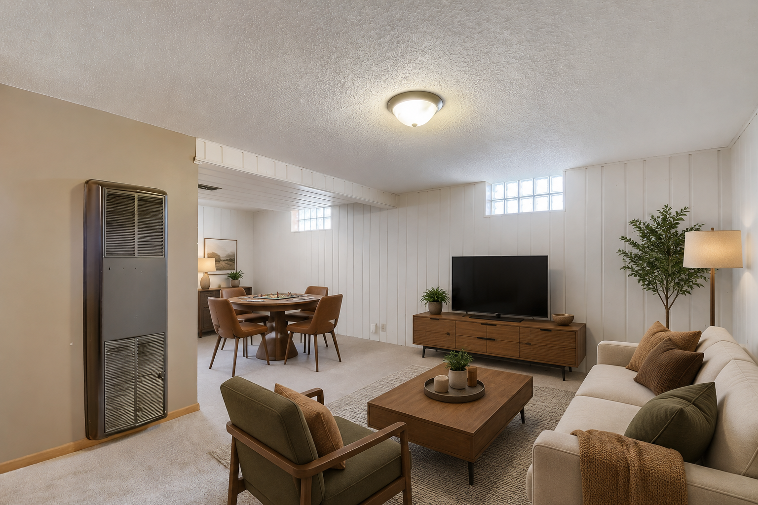 Virtually staged to show finished lower level options: Family Room & Game Room