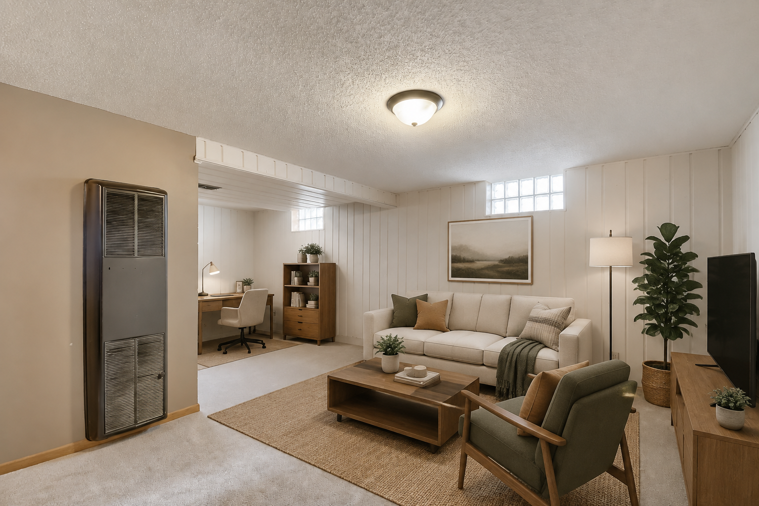 Virtually staged to show finished lower level options: Family Room & Office.