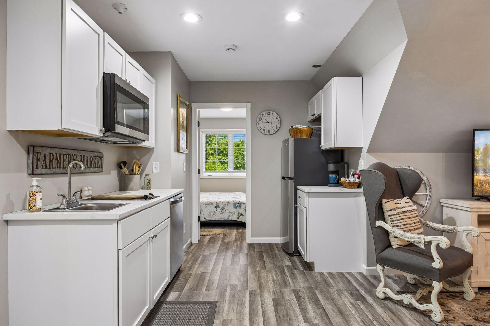 The guest suite above the detached garage could also be used as a multi-generational living space.