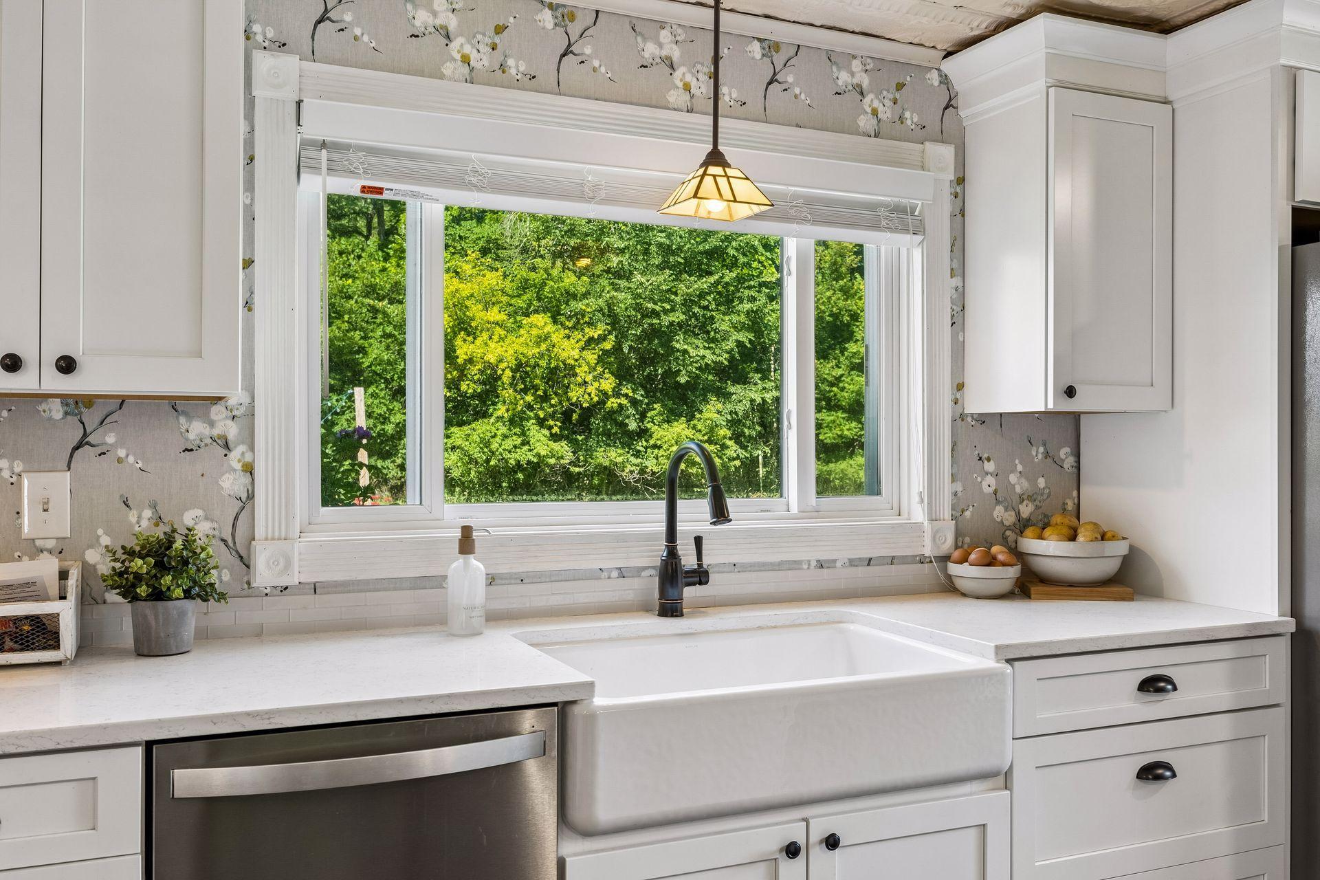 The farmhouse sink is a perfect addition