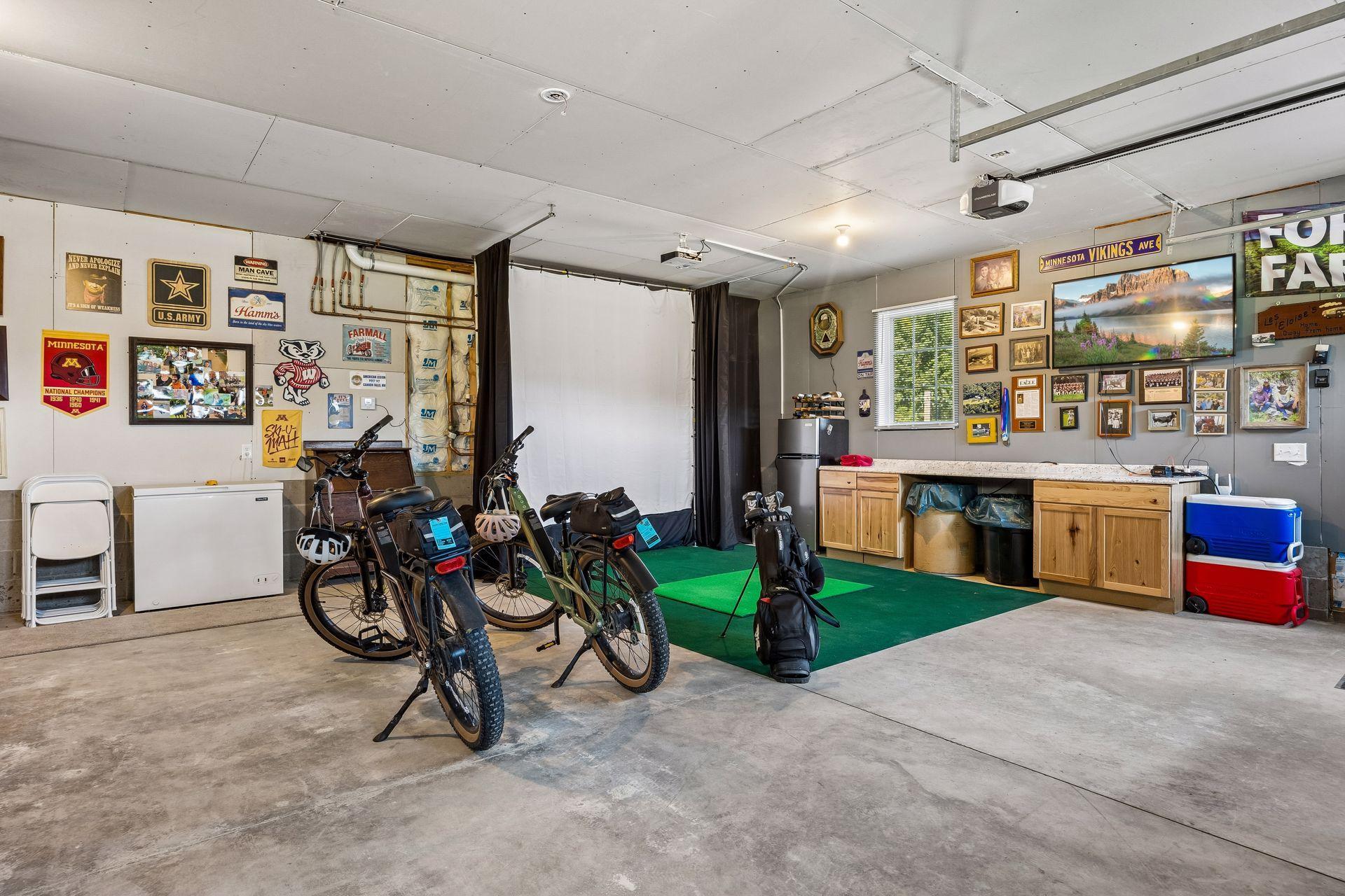 Radiant in-floor heat in the detached garage also provides heat to the guest suite above.