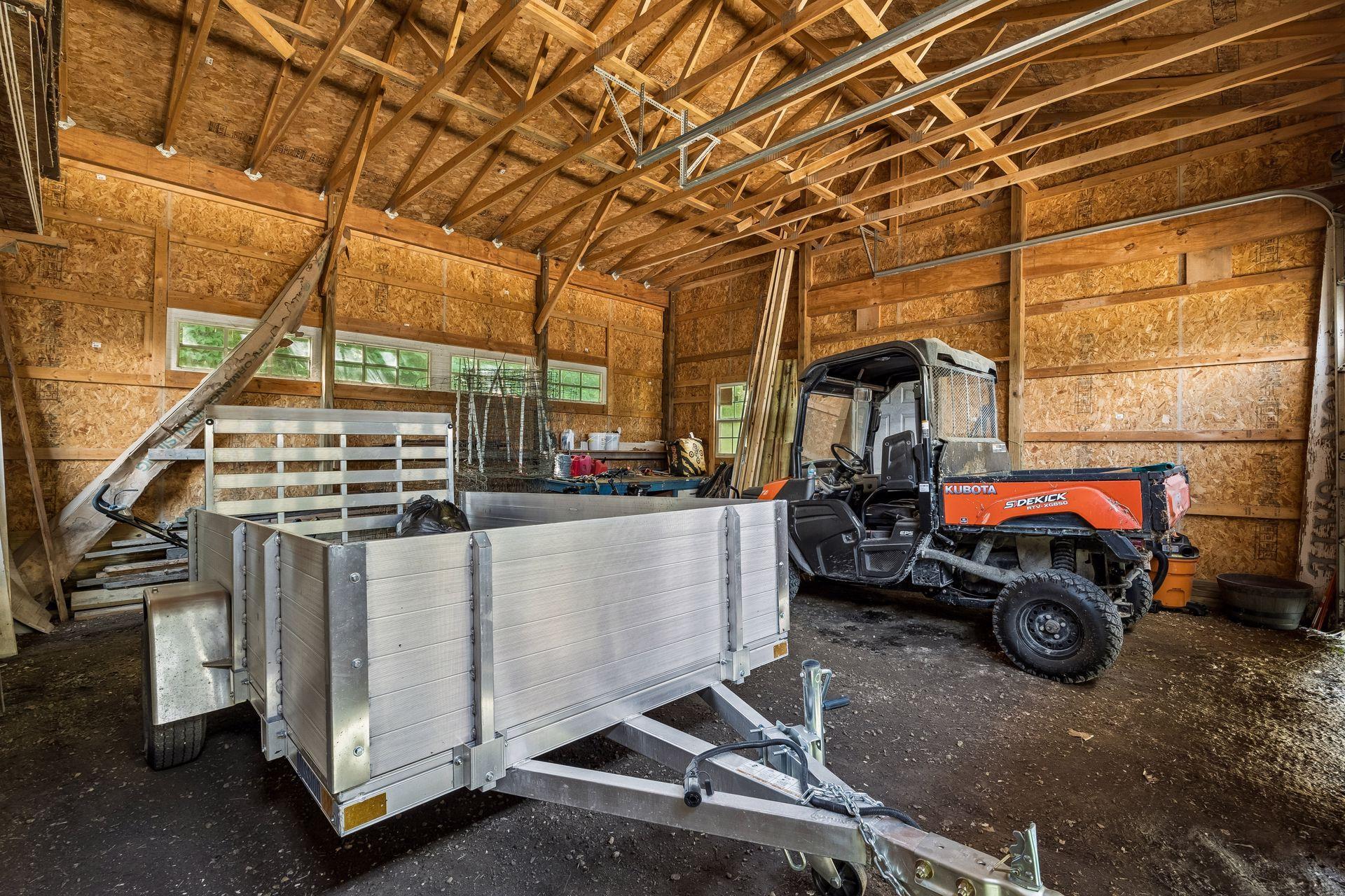 Inside the pole building