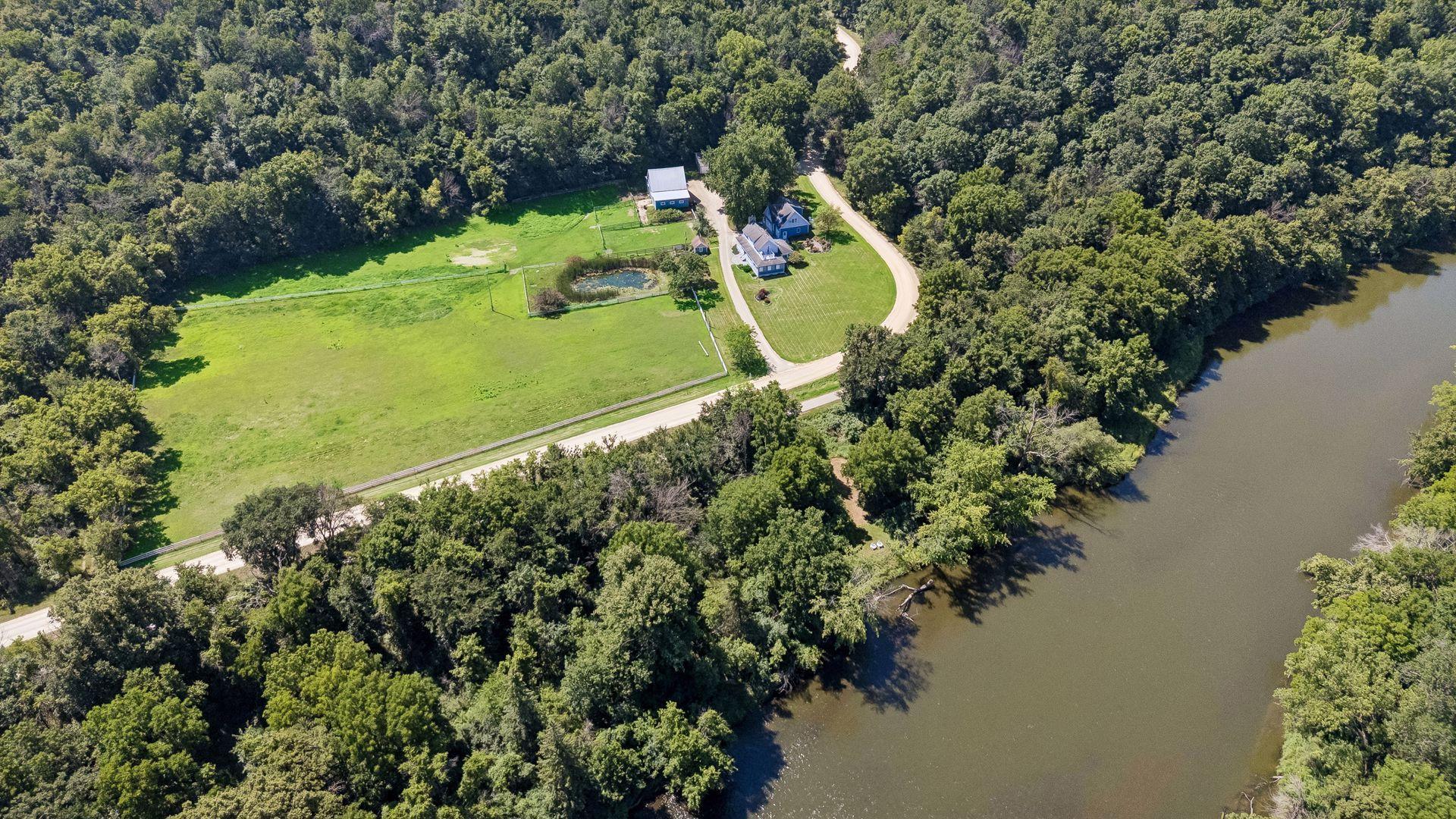 The Cannon River runs along the property, just across the road.