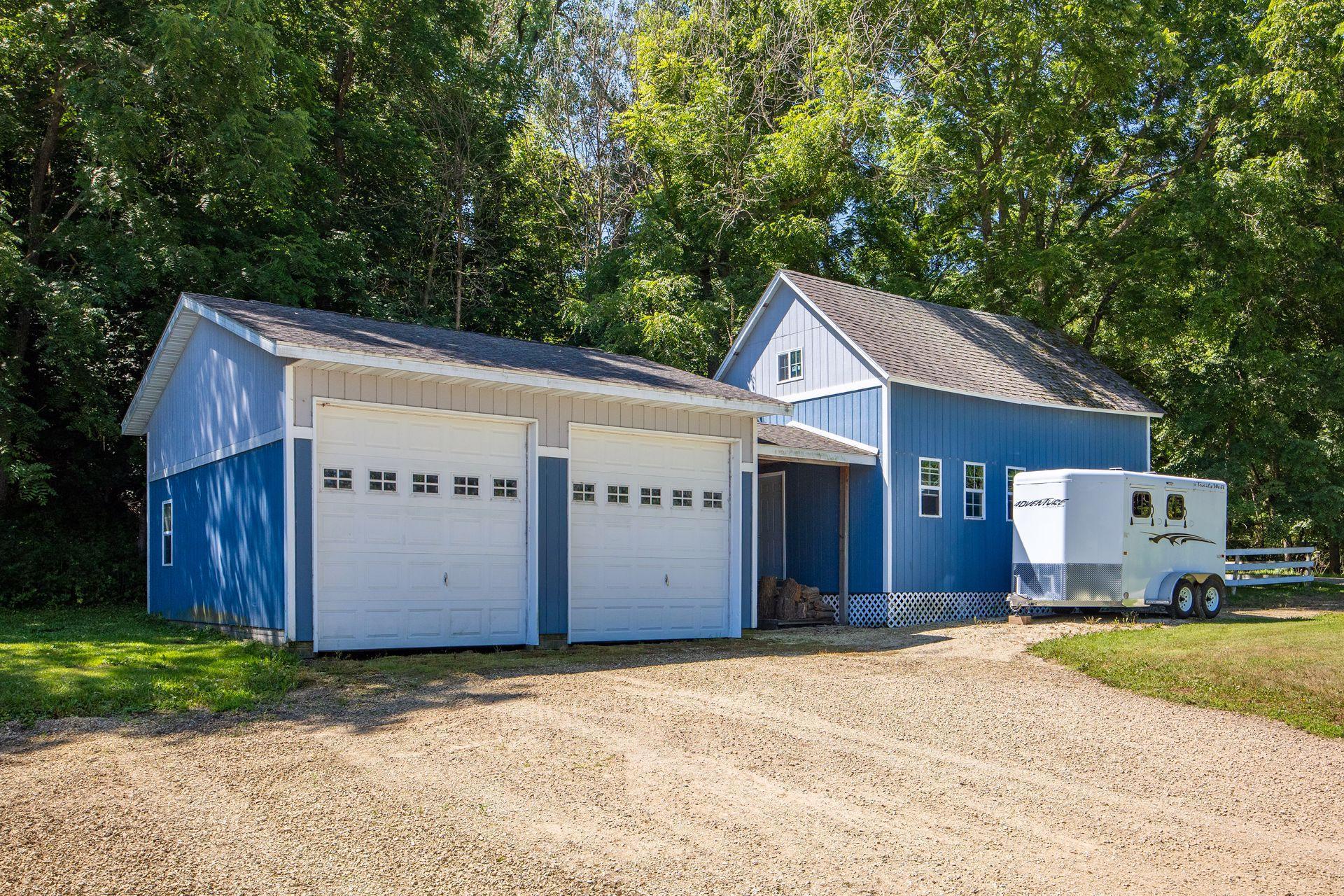 The exterior of the pole building (24x24)and the workshop