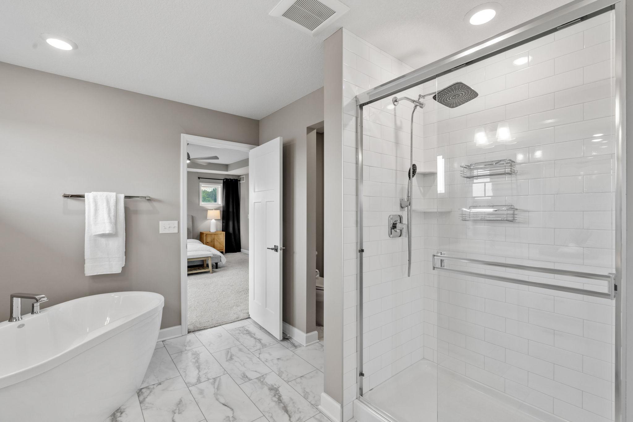 Upper level private primary bathroom