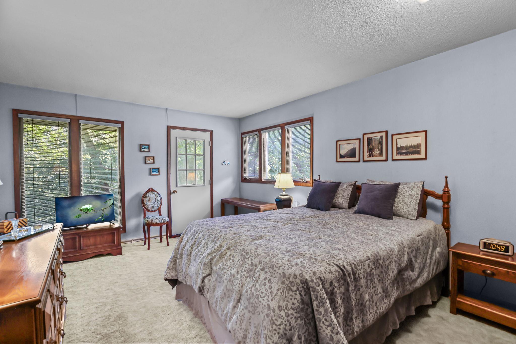 Large primary bed with door for future walkout patio