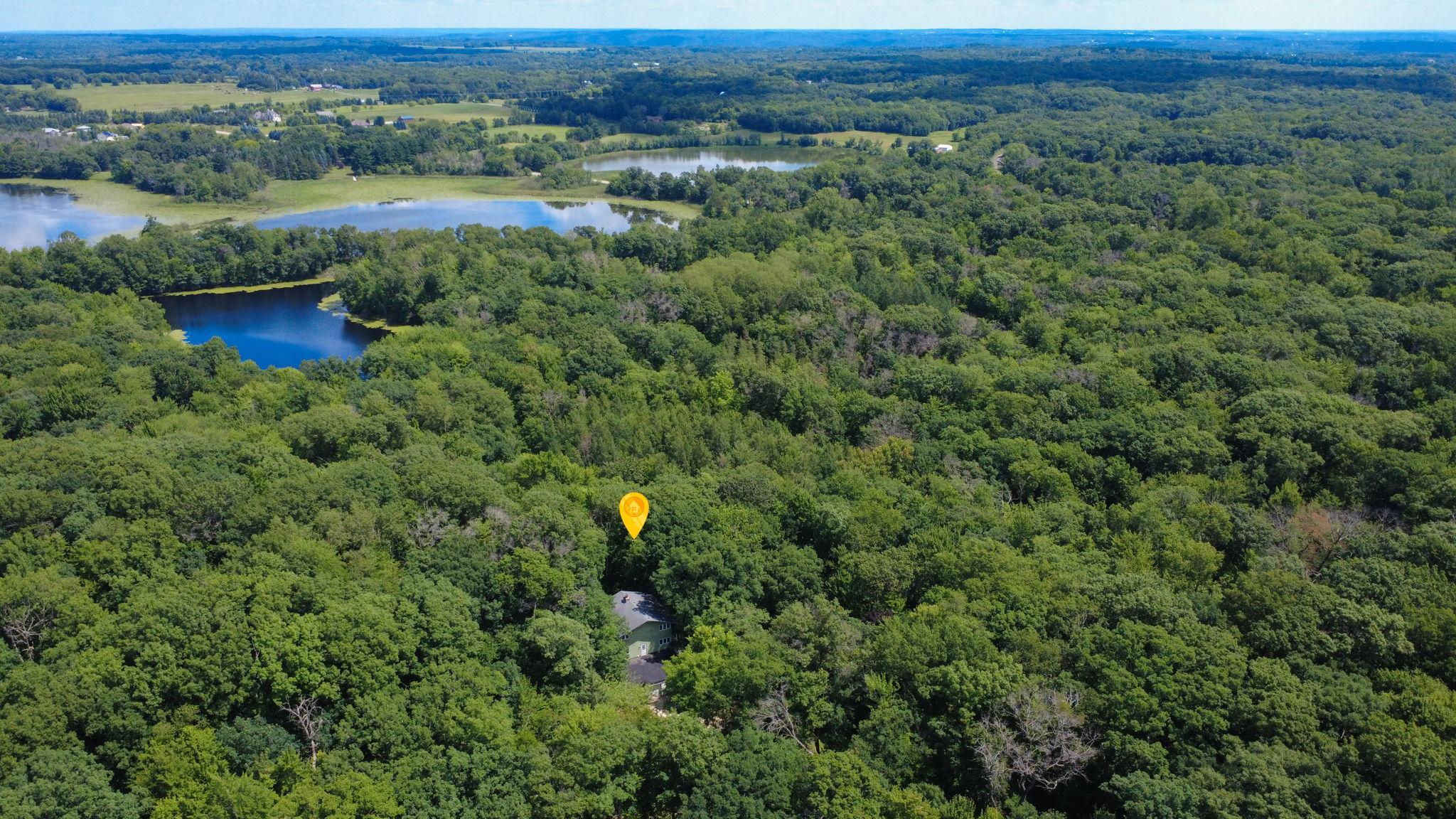 Arial view showing home's location.