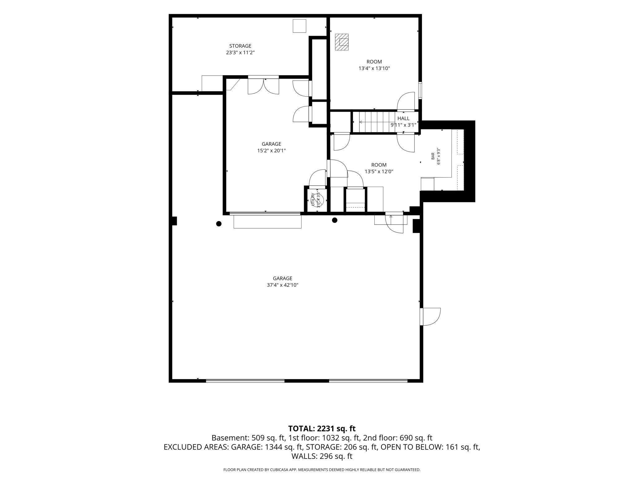 Lower level floor plan