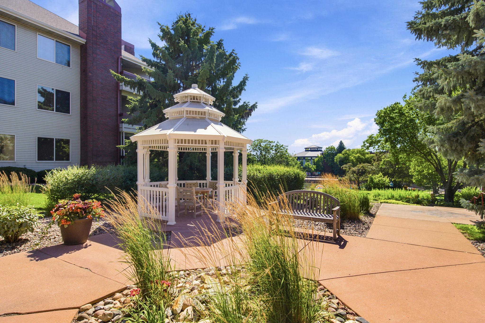 Lovely gardens and gazebo out your door