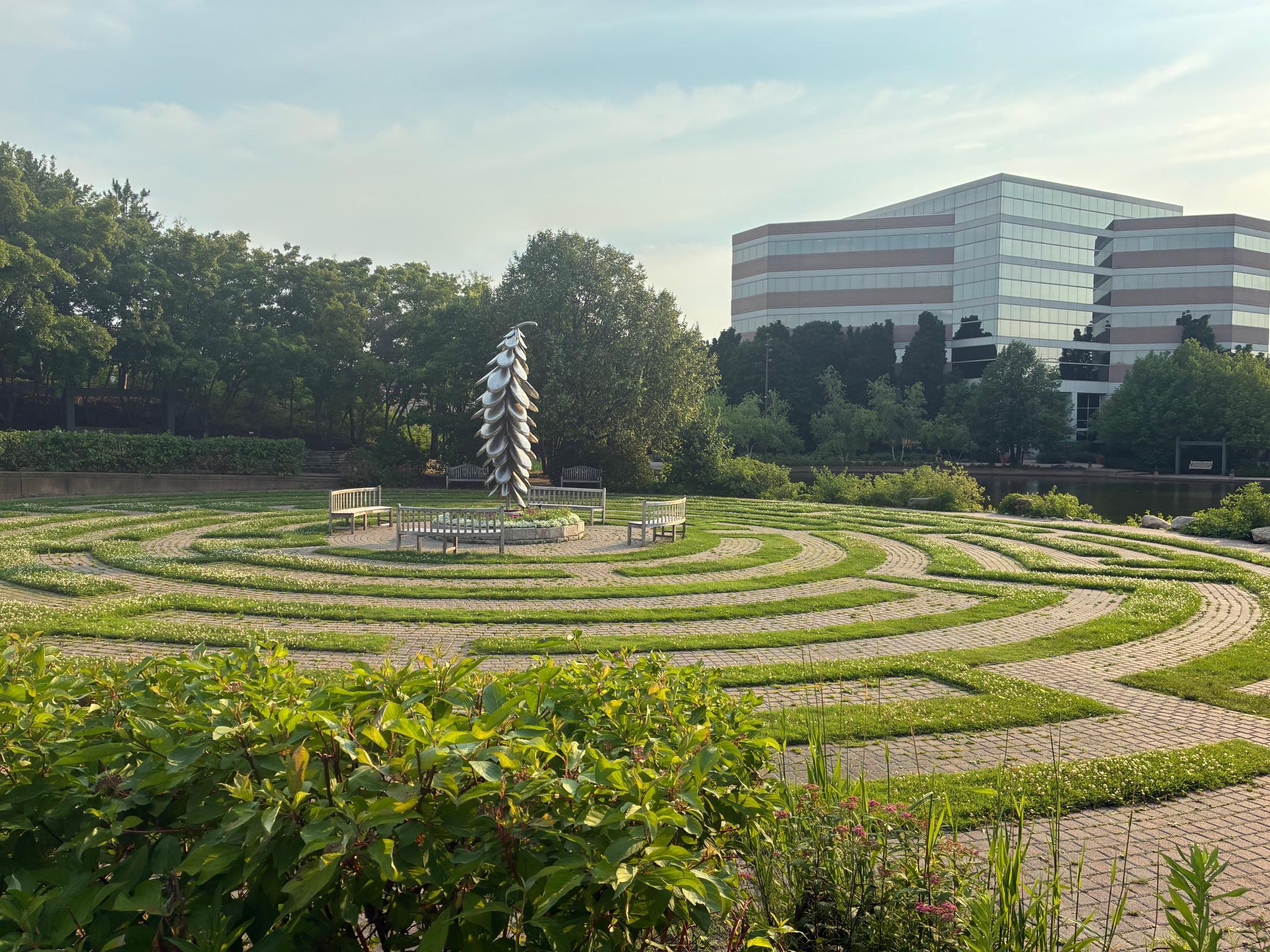 Art sculptures and maze