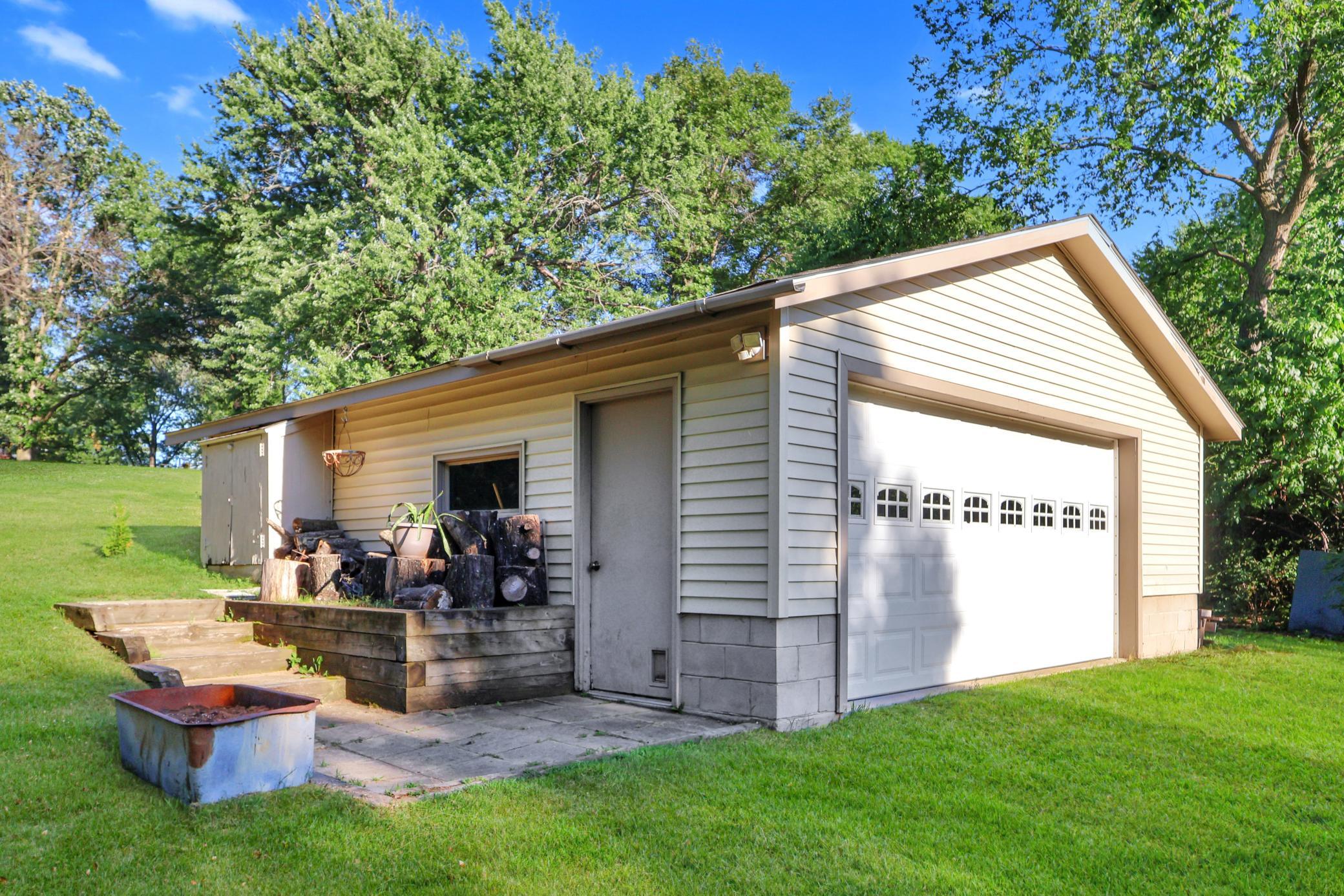 Detached two stall garage.