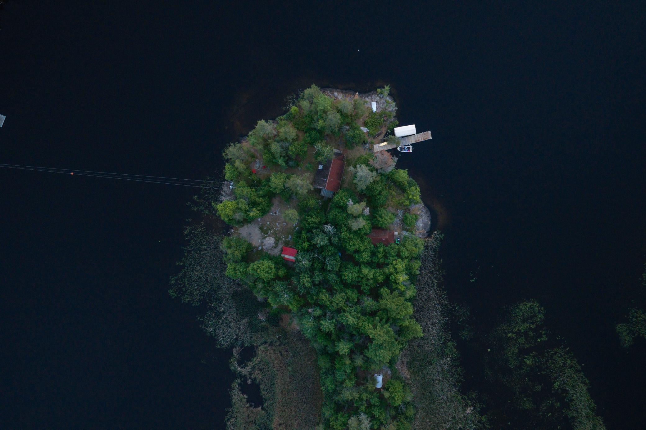 An arial view of this special private island