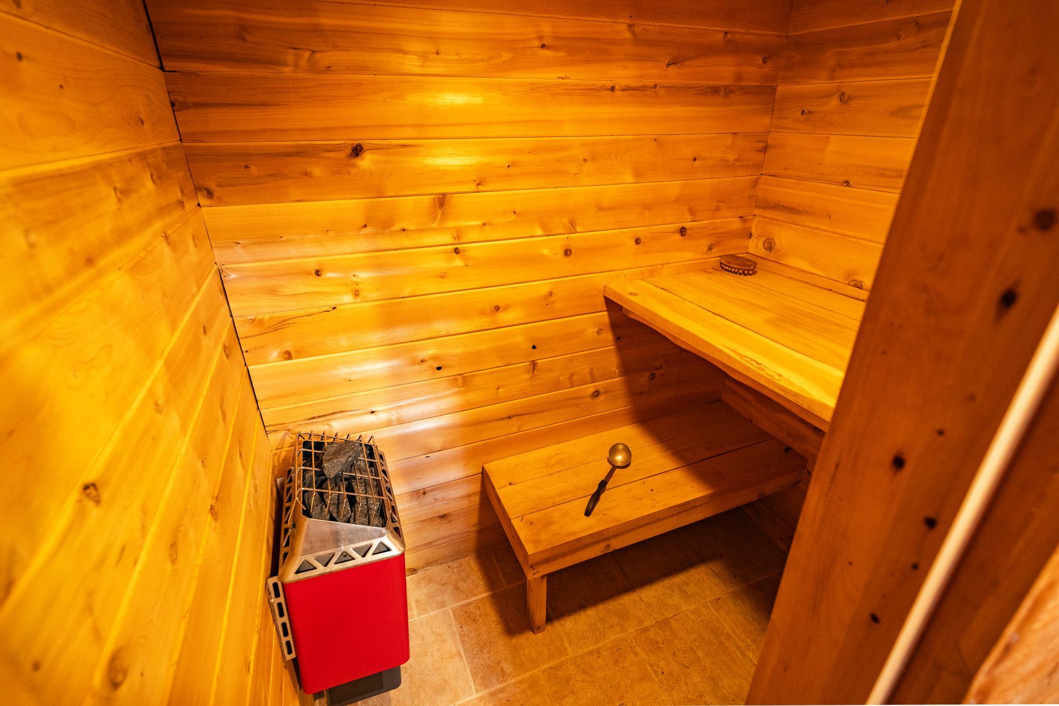 Interior view of the sauna