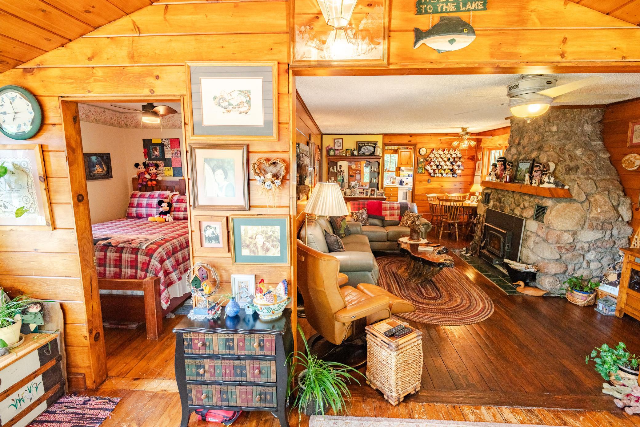 Looking into the cabin