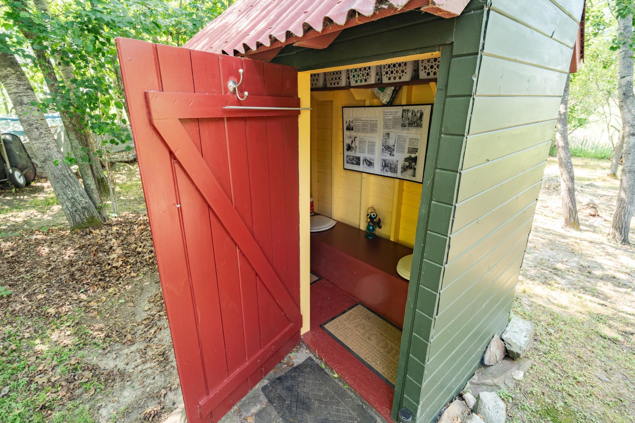 When nature calls... there's an outhouse. Recently refreshed