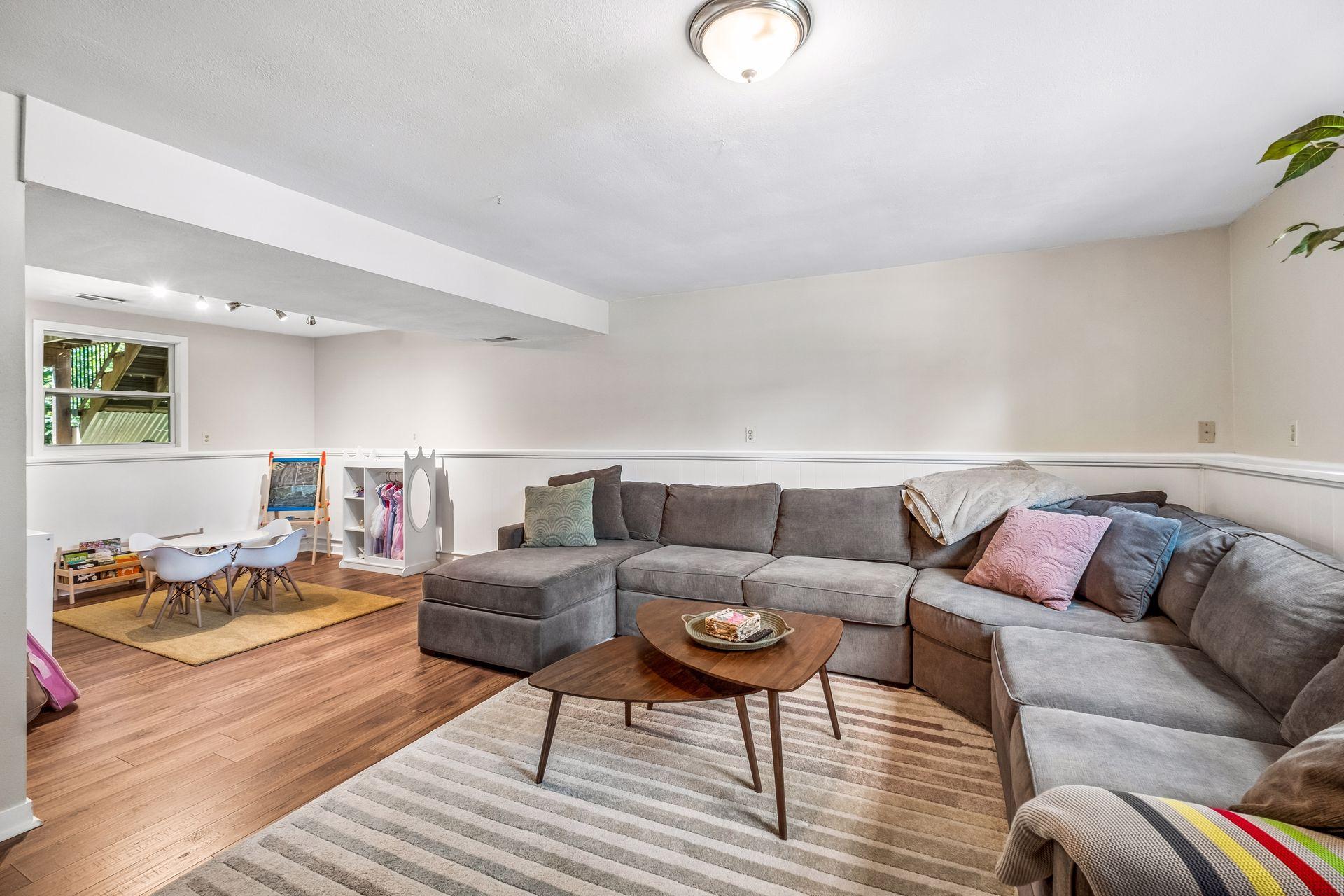 Family room with kids play area